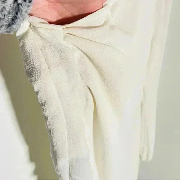 NEW Misha Collection Faye Midi Dress Ivory Ruching Black Bow Bridal Shower Party - Picture 9 of 9